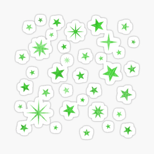 Glitter Stickers Stars .75 inches - Green (GL-31