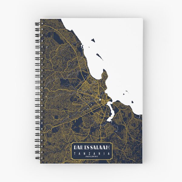 Item preview, Dar es Salaam City Map of Tanzania - Gold Art Deco designed and sold by deMAP.