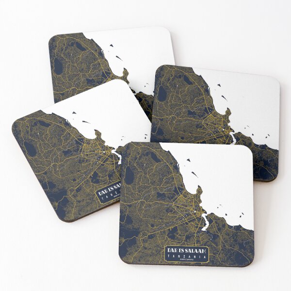 Item preview, Dar es Salaam City Map of Tanzania - Gold Art Deco designed and sold by deMAP.