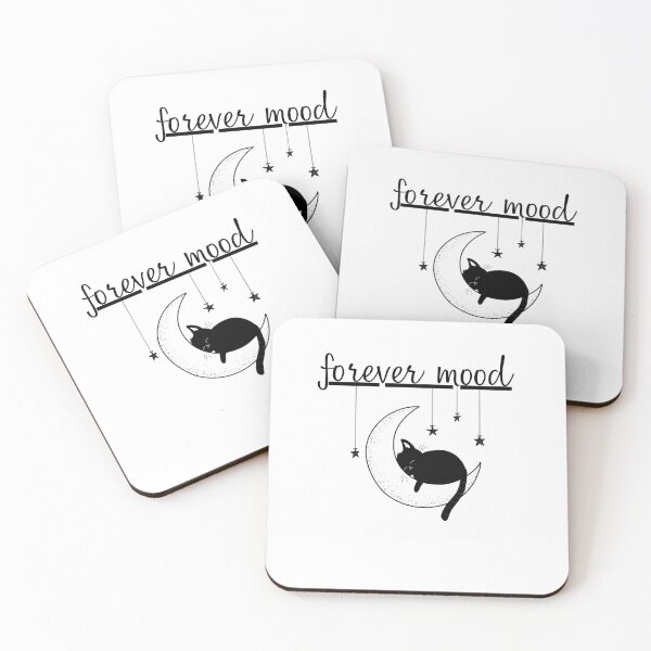 Item preview, Forever Mood Sleepy Kitty Crescent Moon designed and sold by spoeg.