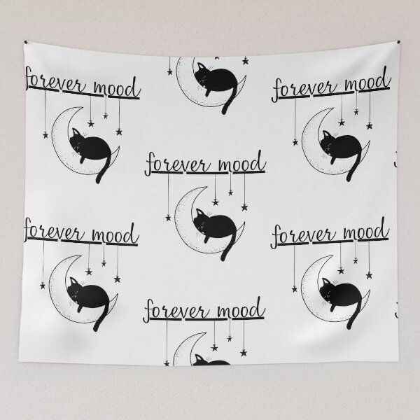 Item preview, Forever Mood Sleepy Kitty Crescent Moon designed and sold by spoeg.