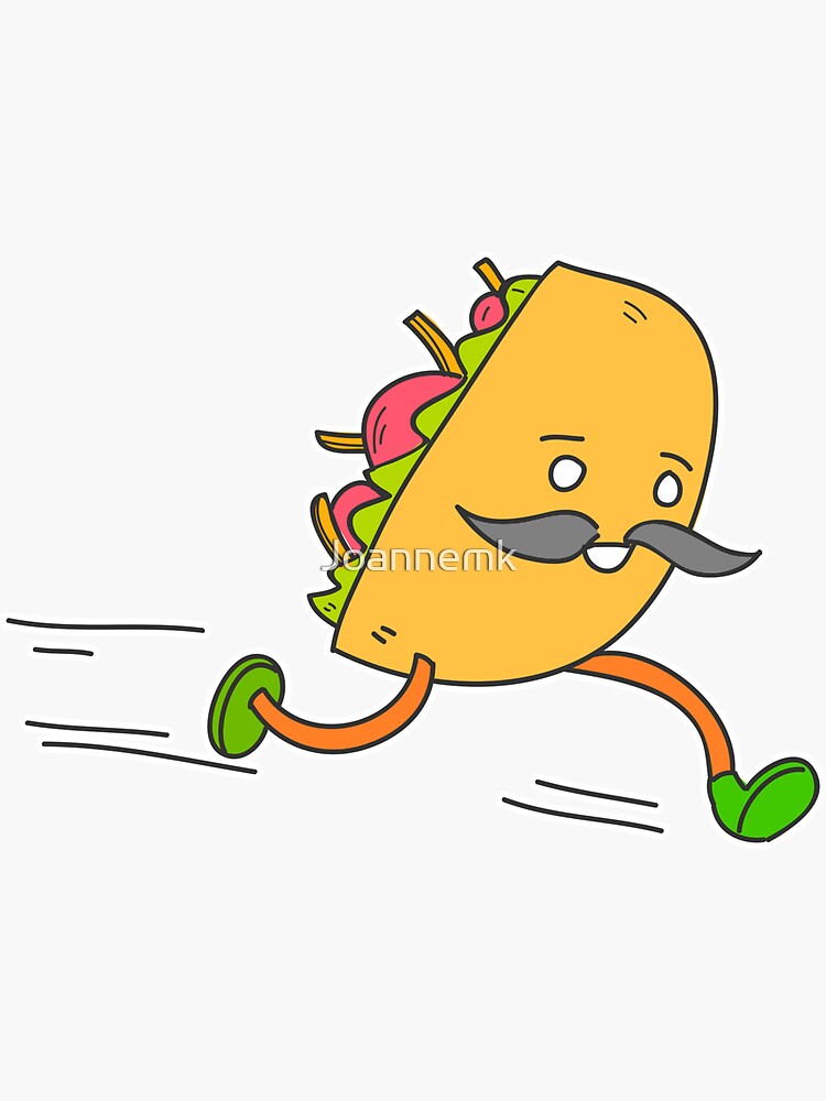 Thumbnail 3 of 3, Sticker, Taco run designed and sold by Joannemk.