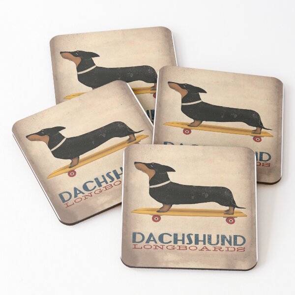 Item preview, Dachshund Longboards Canvas Poster designed and sold by Chapman88.