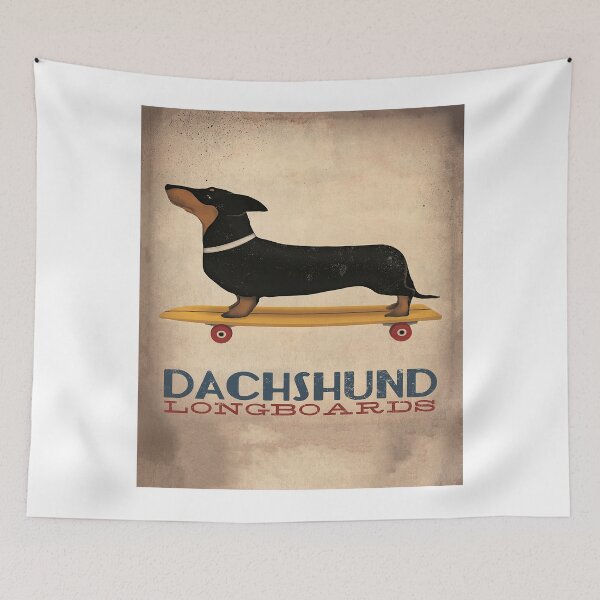 Item preview, Dachshund Longboards Canvas Poster designed and sold by Chapman88.