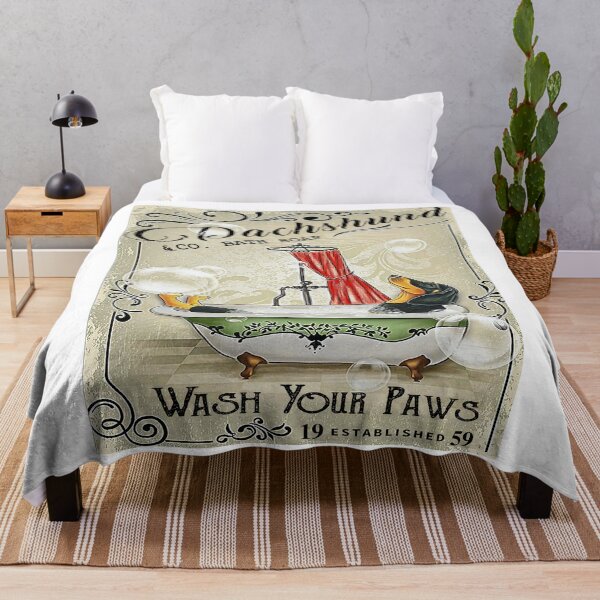 Item preview, Dashund Co. Bath Soap Wash Your Paws Canvas Poster designed and sold by Chapman88.