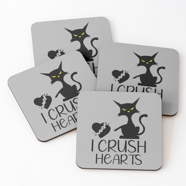 Item preview, I Crush Hearts Funny Black Cats Valentine Cat Lovers  Valentines Day Pajama Funny Cat designed and sold by NOorYES.