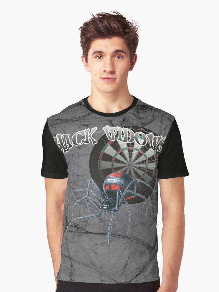 Graphic T-Shirt, Black Widows Darts Shirt designed and sold by mydartshirts