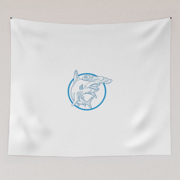 Item preview, Hammerhead Shark Circle Mono Line designed and sold by patrimonio.