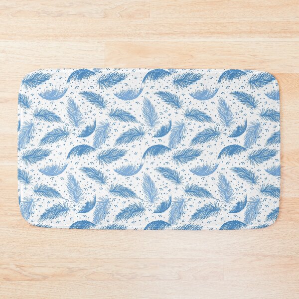 Item preview, Blue Feathers Pattern In White Background designed and sold by Terisdesign.