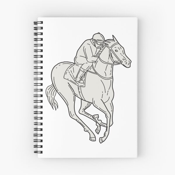 Item preview, Jockey Riding Thoroughbred Horse Mono Line designed and sold by patrimonio.