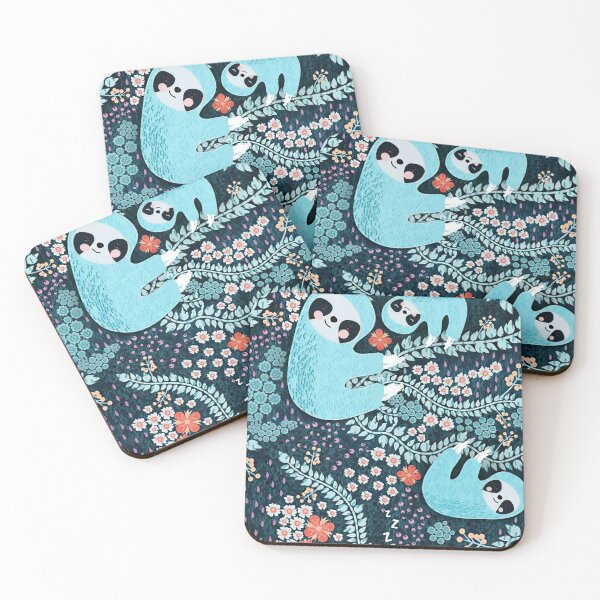 Item preview, Blue Sloth Family Floral designed and sold by VickyCloset.