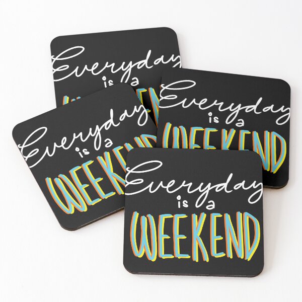 Item preview, Everyday Is A Weekend White Outline Art Print designed and sold by lineartdesigns.