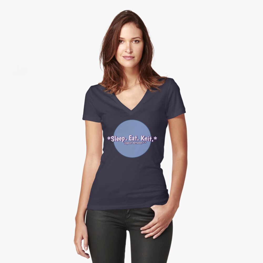 Item preview, Fitted V-Neck T-Shirt designed and sold by thisgalknows.