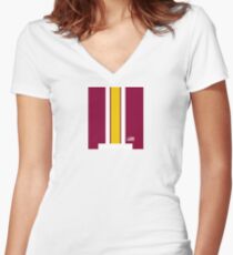 Washington Helmet Stripe Women's Fitted V-Neck T-Shirt