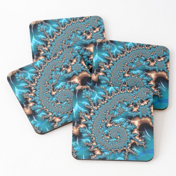 Item preview, Vertical Teal and Copper Spiral designed and sold by Elisabeth Lucas.