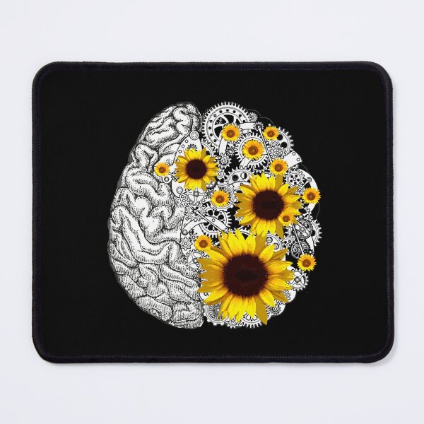 Item preview, Mental health brain gears psychology, sunflowers designed and sold by Collagedream.