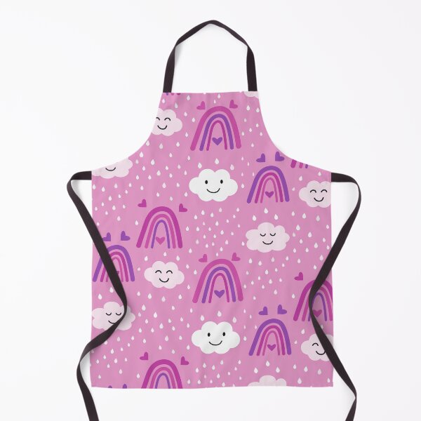 Item preview, Rainbow pattern in pink and purple with Cute smiling clouds and raindrops designed and sold by Yasminepatterns .