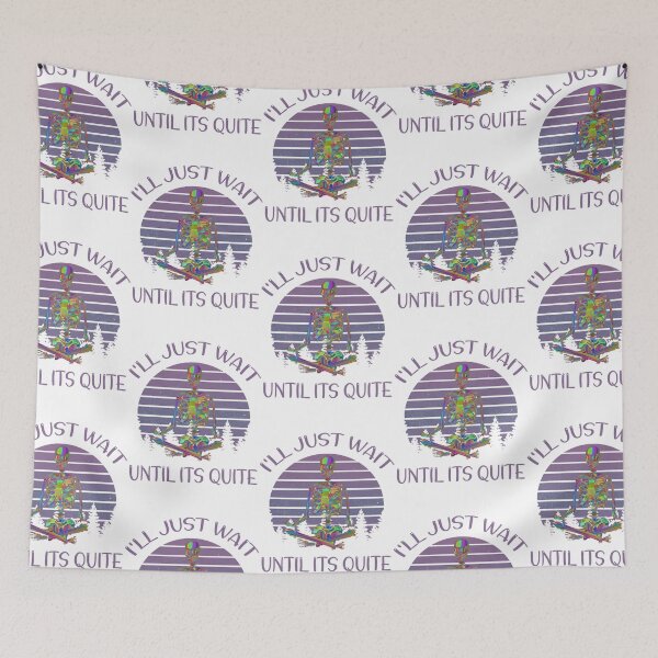 Item preview, I'll Just Wait Until Its Quiet - Purple Retro Sunset - Skeleton Yoga  designed and sold by delainejosel.
