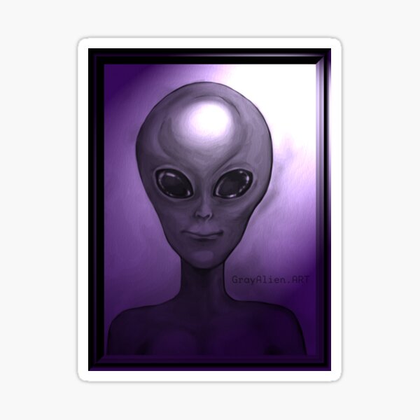 Gray Alien Night Gallery Sticker