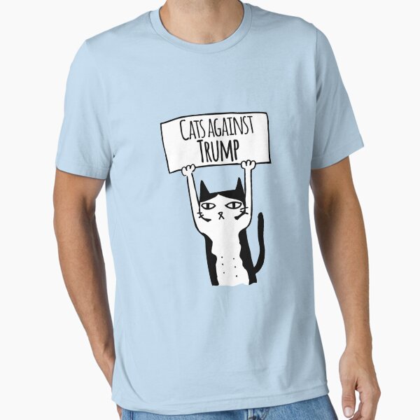 Vista previa del artículo con la obra «Gatos contra Trump Pegatina», diseñado y vendido por JordiReyHijo.