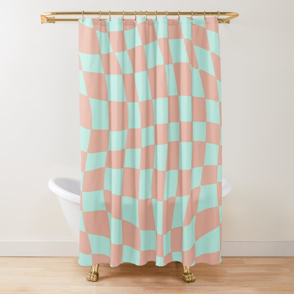 Coral and deals mint shower curtain