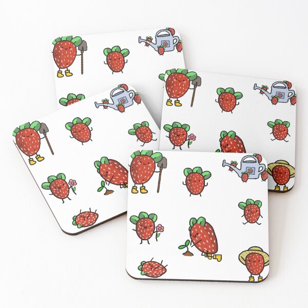 Item preview, Cute farmer strawberry sticker pack designed and sold by moonbean-art.