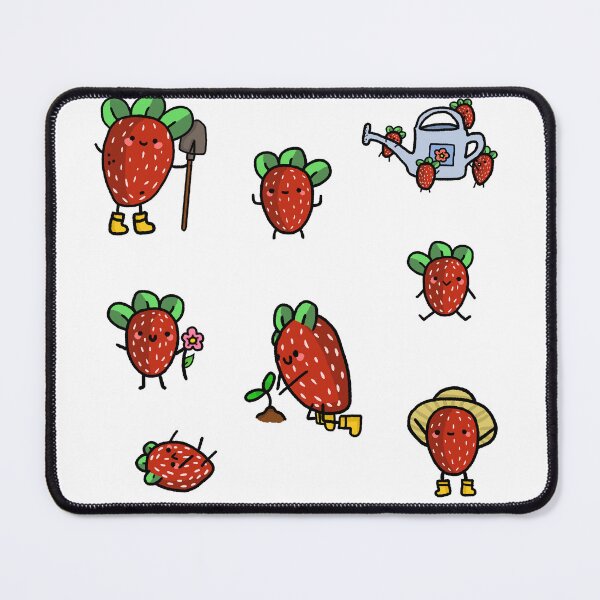 Item preview, Cute farmer strawberry sticker pack designed and sold by moonbean-art.
