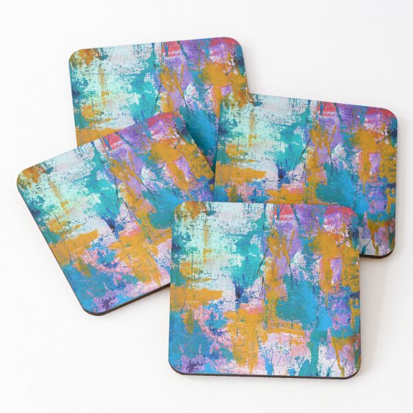 Item preview, Beautiful Bright Colorful Modern Abstract Acrylic Art Painting water blue and yellow designed and sold by jeanyun48.