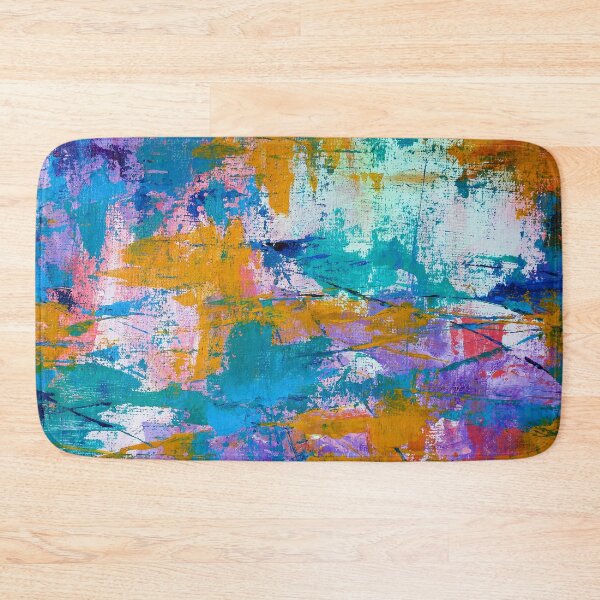 Item preview, Beautiful Bright Colorful Modern Abstract Acrylic Art Painting water blue and yellow designed and sold by jeanyun48.