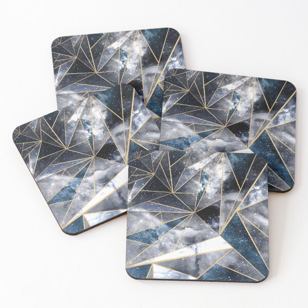 Item preview, Modern Galaxy Nebula Geometric Gold Triangles designed and sold by InovArtS.