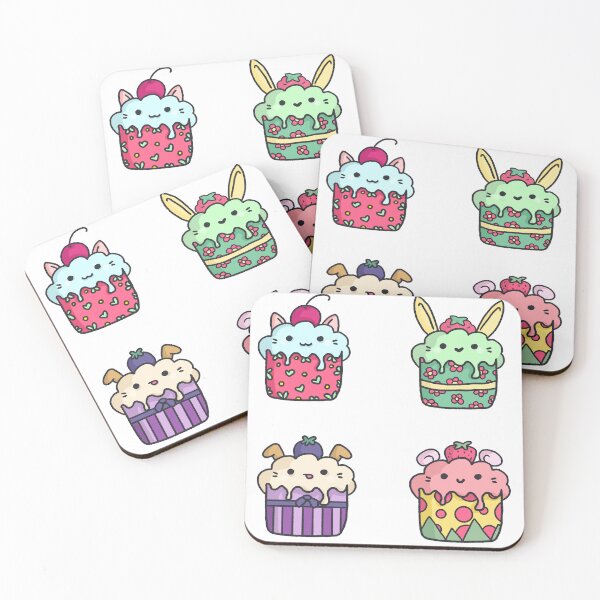 Item preview, cute little animal cupcake sticker pack designed and sold by moonbean-art.