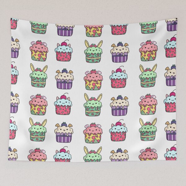 Item preview, cute little animal cupcake sticker pack designed and sold by moonbean-art.
