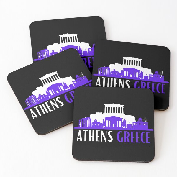 Aperçu de l'œuvre Athènes Grèce, parthénon, ligne d'horizon des monuments emblématiques d'Athènes créée et vendue par Designbyfia.
