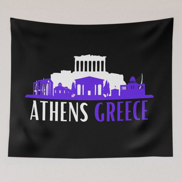 Item preview, Athens Greece, parthenon, skyline of iconic landmarks of Athens designed and sold by Designbyfia.