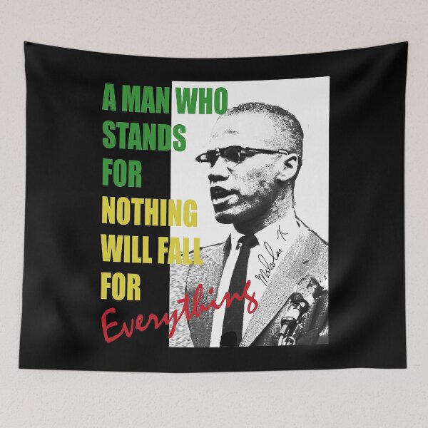 Item preview, Malcolm X Quote T-Shirt - Black Pride - Malcolm X - The Man Who Stands - Black History Month designed and sold by TeesForTheWorld.