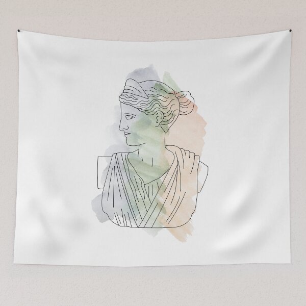 Item preview, Abstract Athena Watercolor Line Art Greek Goddess of Wisdom | Light Academia designed and sold by forkmuddies.