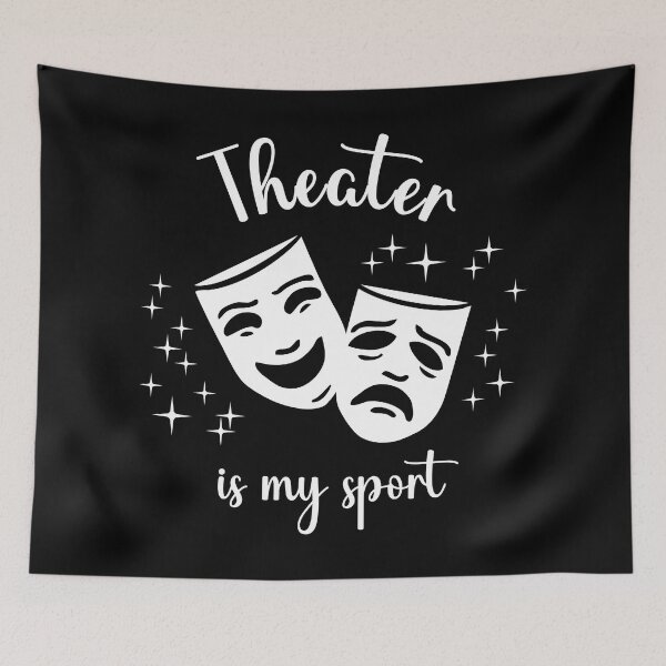 Item preview, Masks & Stars: "Theater is my sport" theater kids' designed and sold by Happy Puppy Print On Demand.