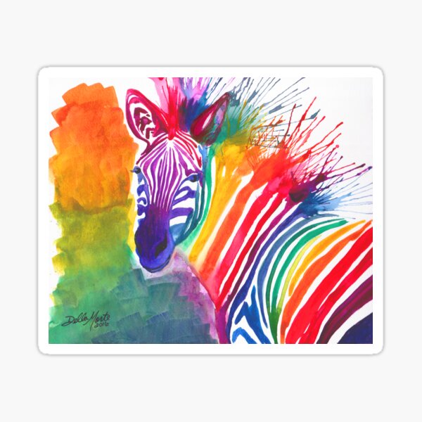 Rainbow Zebra Sticker