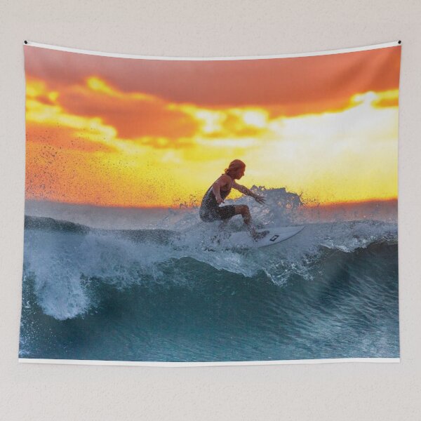 Item preview, Surfista al atardecer en el mar azul designed and sold by The-Lerach.