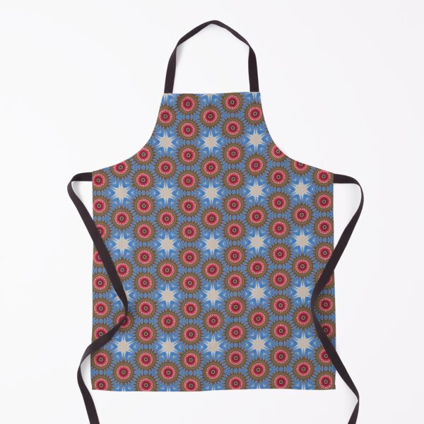 Item preview, Romantic designed geometric flower pattern. red circles with blue stars. designed and sold by Jonnekesart.