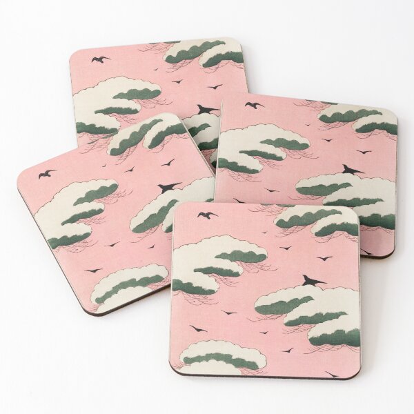 Item preview, Pink sky illustration from Bijutsu Sekai - Watanabe Seitei Art Print designed and sold by Homeprintsau.
