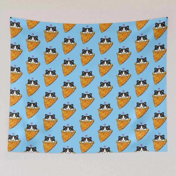 Item preview, Cute Cat Eating Pizza Pattern designed and sold by Purr95.