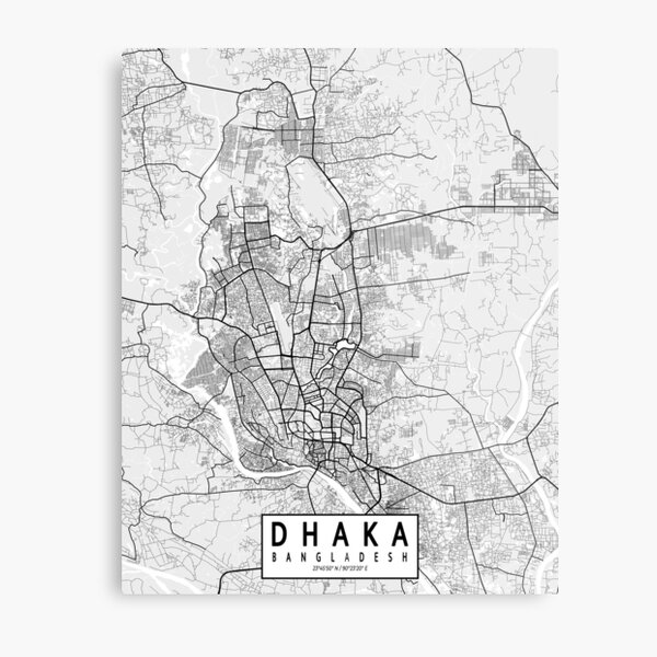 Dhaka City Map of Bangladesh - Light