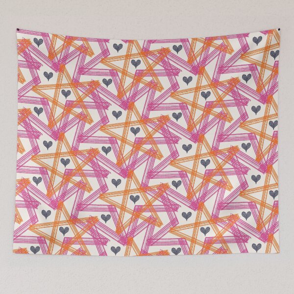 Item preview, Geometric hearts and stars enlarged abstract pattern doodle designed and sold by Melanie-Palmer.