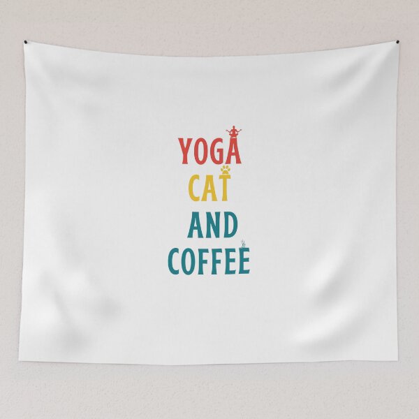 Item preview, Yoga Cat And Coffee designed and sold by behappysiempre.