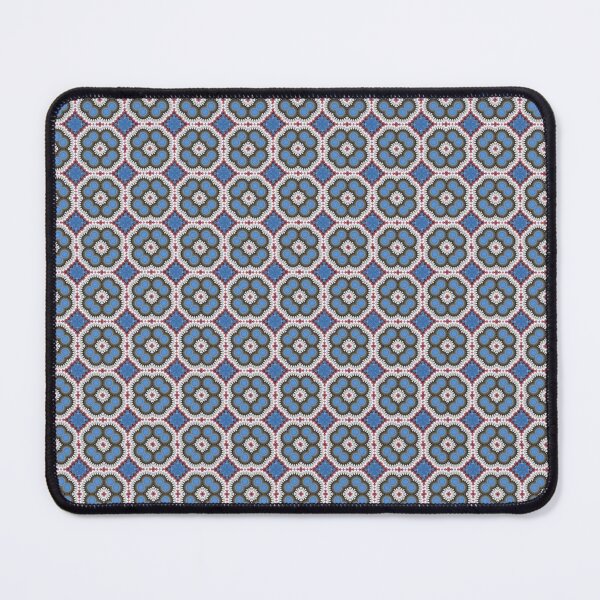 Item preview,  Romantic designed geometric flower pattern. red circles with blue stars. designed and sold by Jonnekesart.