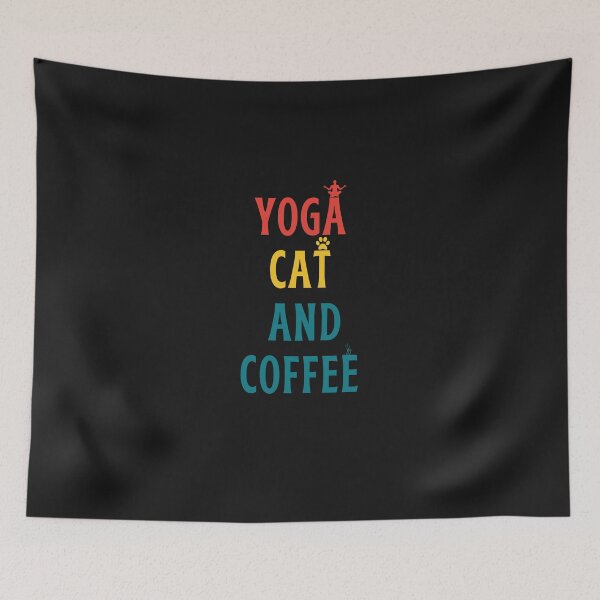 Item preview, Yoga Cat And Coffee designed and sold by behappysiempre.