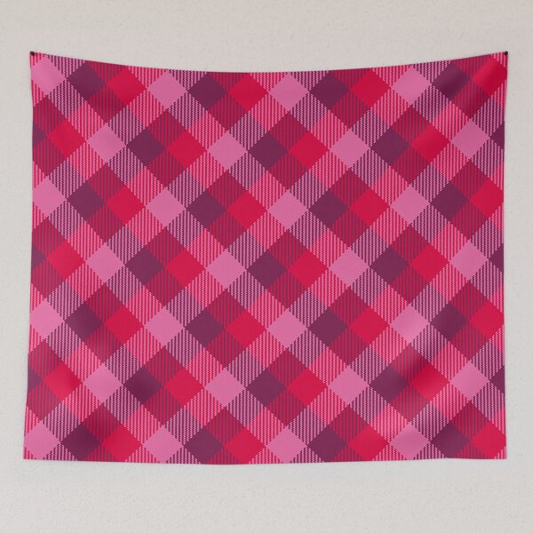 Item preview, Retro tartan diagonal check burgundy Valentine's designed and sold by Dana Du.