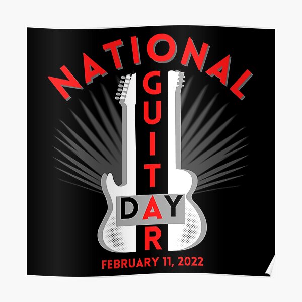 "National Guitar Day Electric Guitar Acoustic Guitar Design 2 by