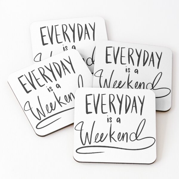 Item preview, Everyday Is A Weekend Black Simple Art Print designed and sold by lineartdesigns.